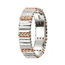 RHODIUM AND ROSE GOLD PLATED RING 